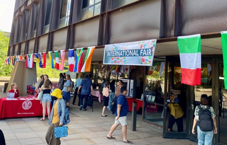 Students learn about campus and international opportunities at the annual International Fair.