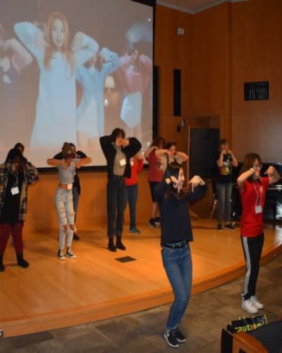 Students dancing to K-Pop